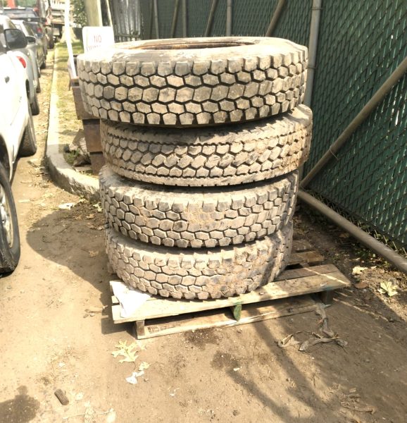 1100R x 22.5 Almost New Virgin Drive Tires On Dayton Rims
